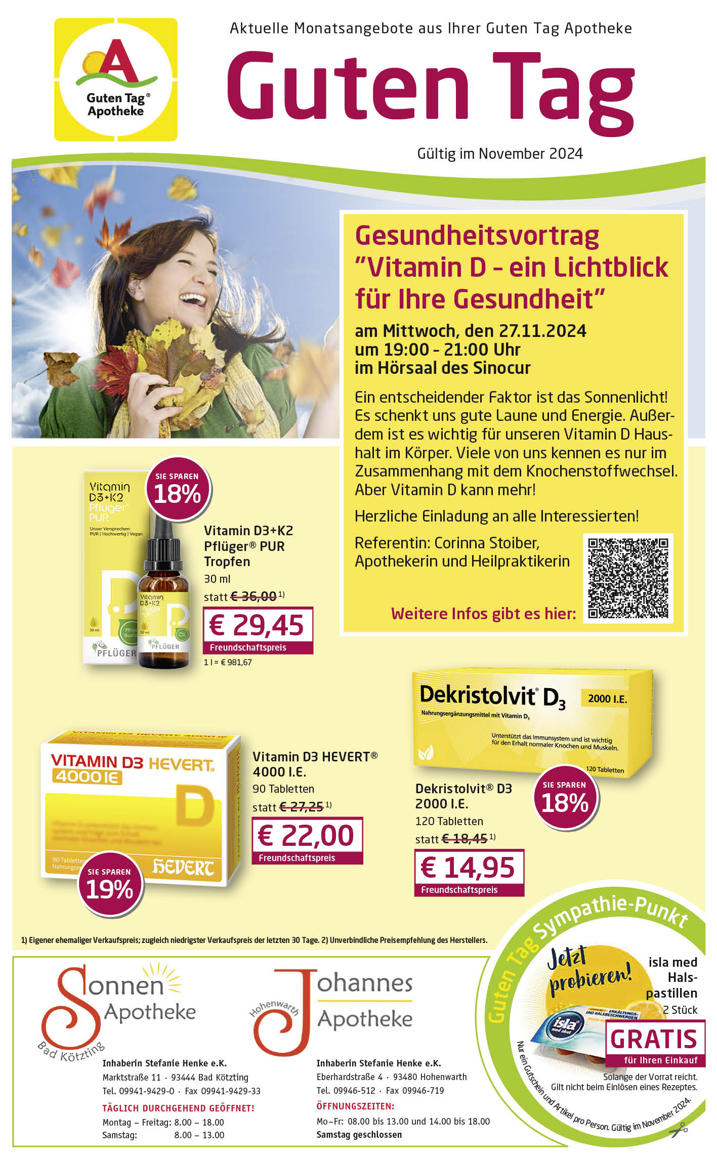 Flyer der Sonnen-Apotheke